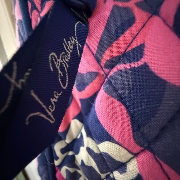 Vera Bradley Pink and Navy Floral Computer Shoulder Bag - Picture 9 of 10